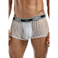 White Mini Shorts for Men - Peep Show Design.