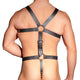 Zado Mens Leather Adjustable Harness With Cock Ring