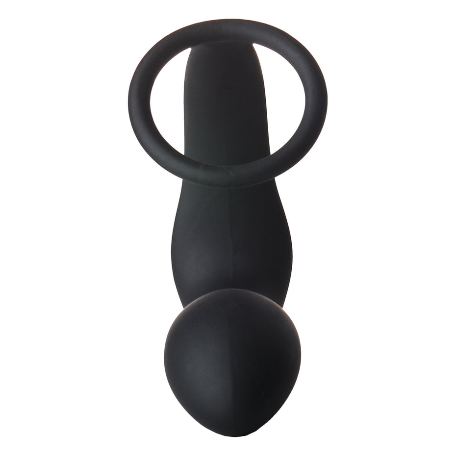 Vibrating Anal Plug with Attached Cockring