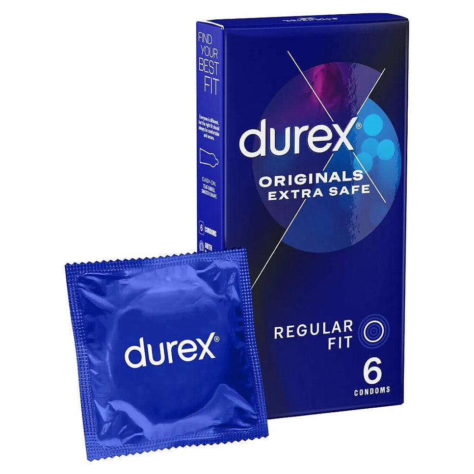 6 Pack Durex Extra Safe Condoms, Regular Fit