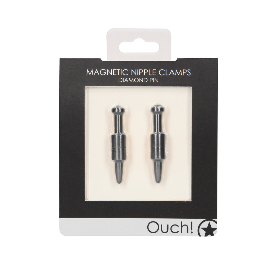 Gray Diamond-Pin Magnetic Nipple Clamps by Ouch.