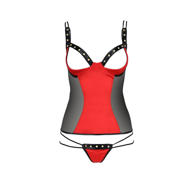 Midori Red and Black Corset for Passionate Nights.