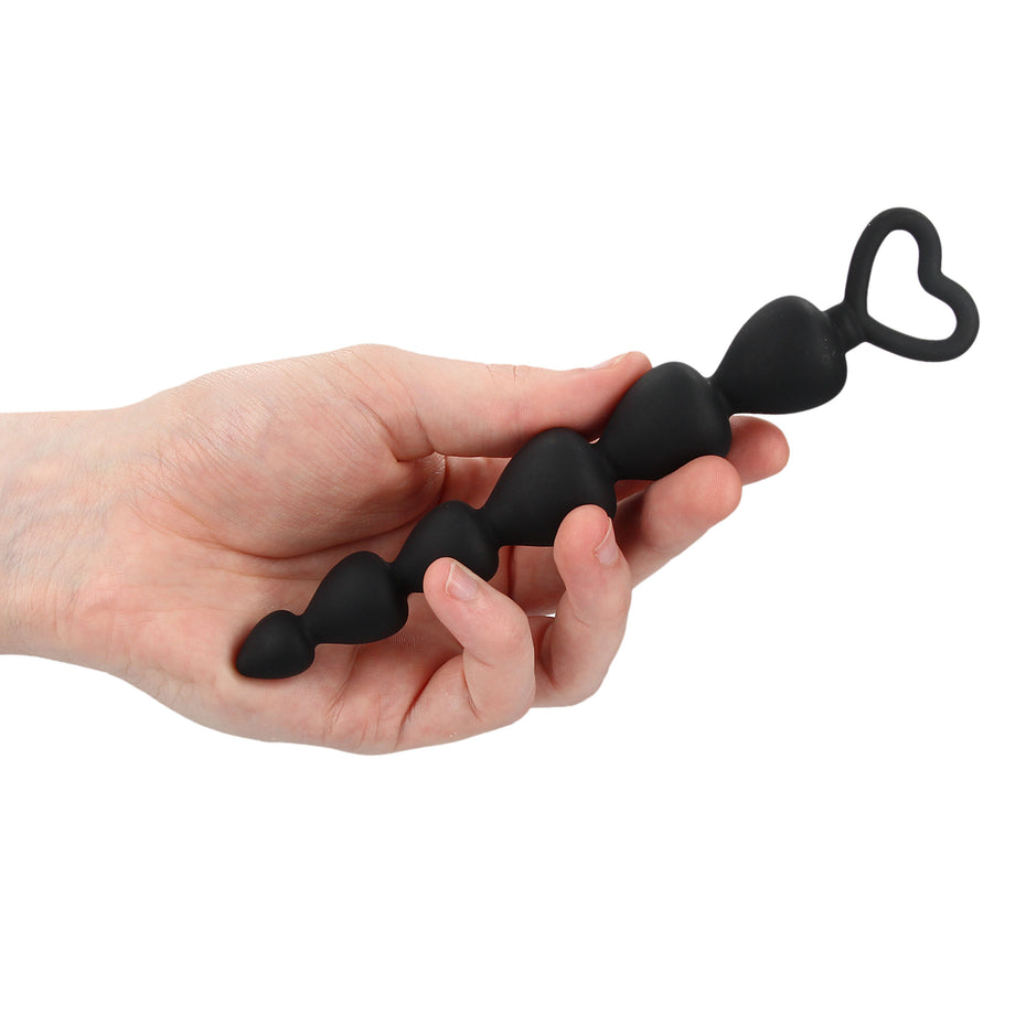 Silicone Anal Beads in Black.