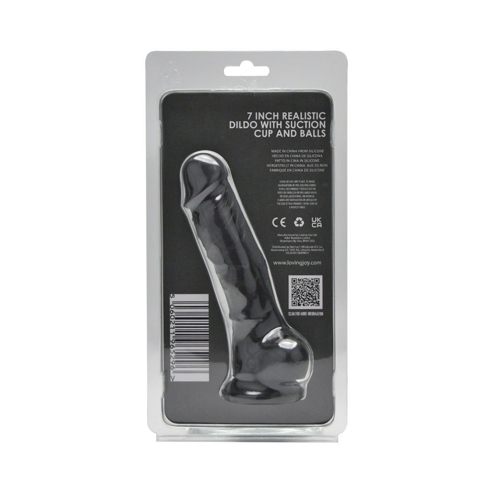 loving-joy-7-inch-realistic-silicone-dildo-with-suction-cup-and-balls-black