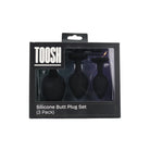 toosh-silicone-butt-plug-black-set-of-3-clear-stone