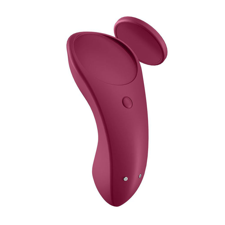 Wine Red Satisfyer Panty Vibrator with App Control.