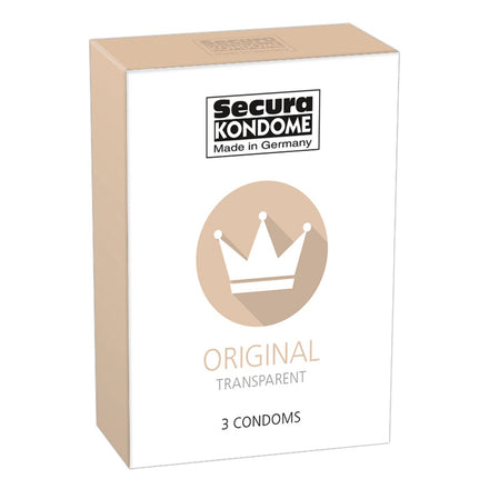 Secura Original Transparent Condoms Pack of 3.
