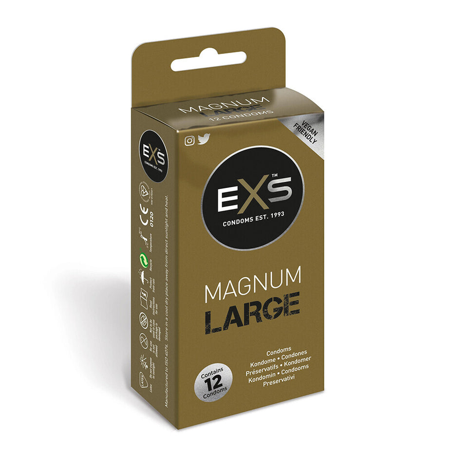 12-pack of EXS Magnum Large Condoms.