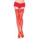 Red Sheer Thigh Hold Ups by Leg Avenue - UK 8 to 14 Size