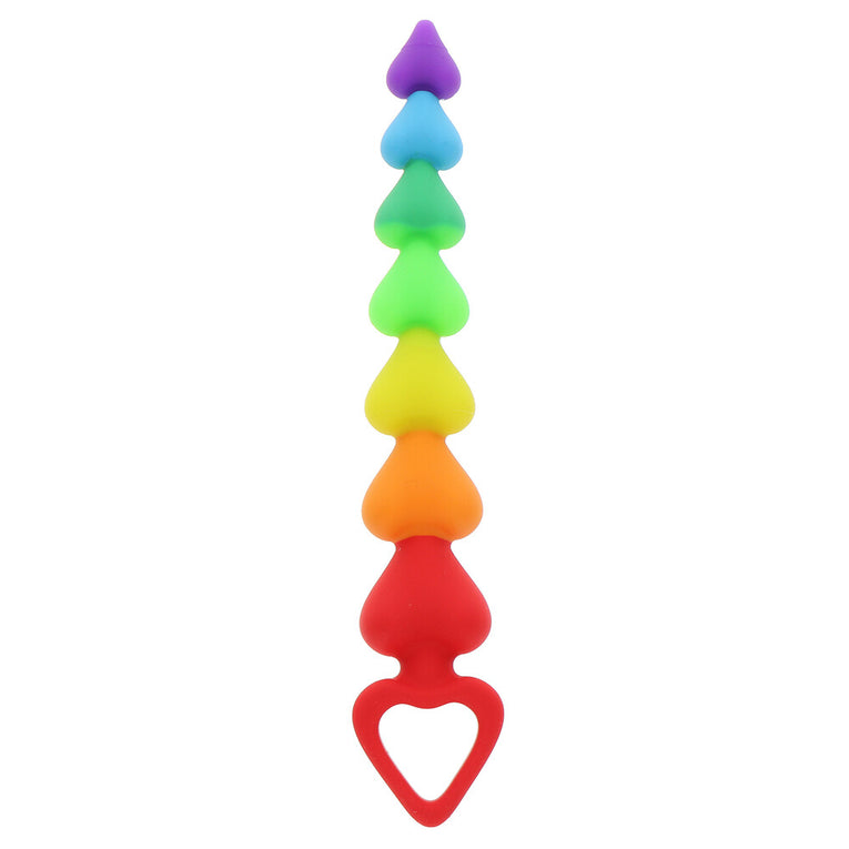 Rainbow Heart Anal Beads by ToyJoy.