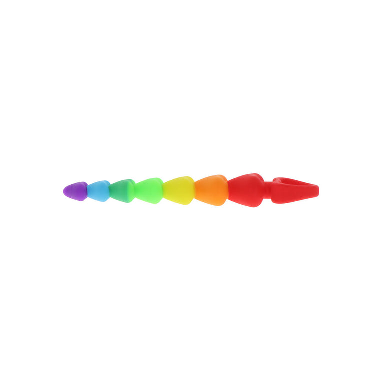 Rainbow Heart Anal Beads by ToyJoy.