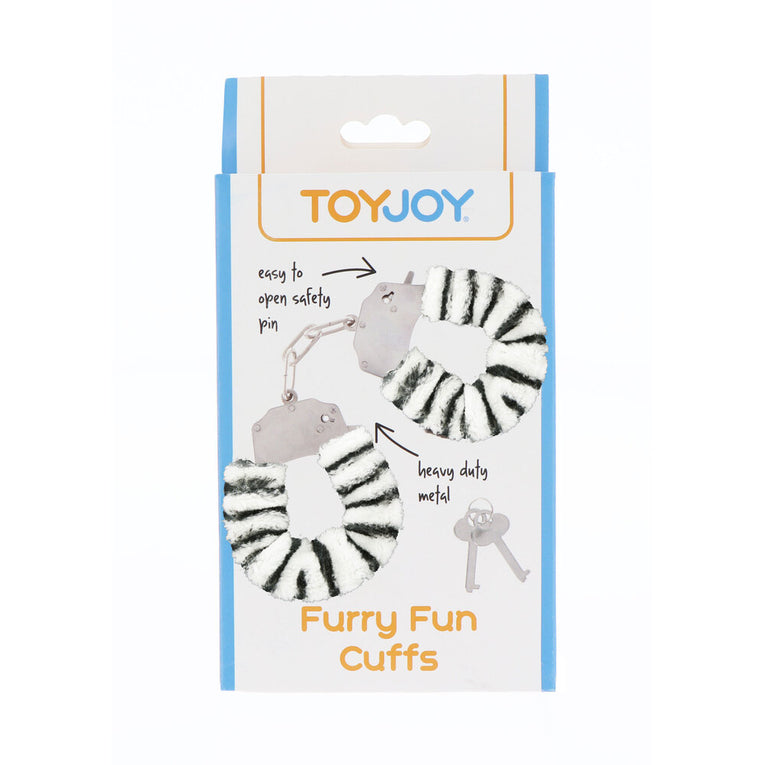 Zebra Furry Wrist Cuffs by ToyJoy