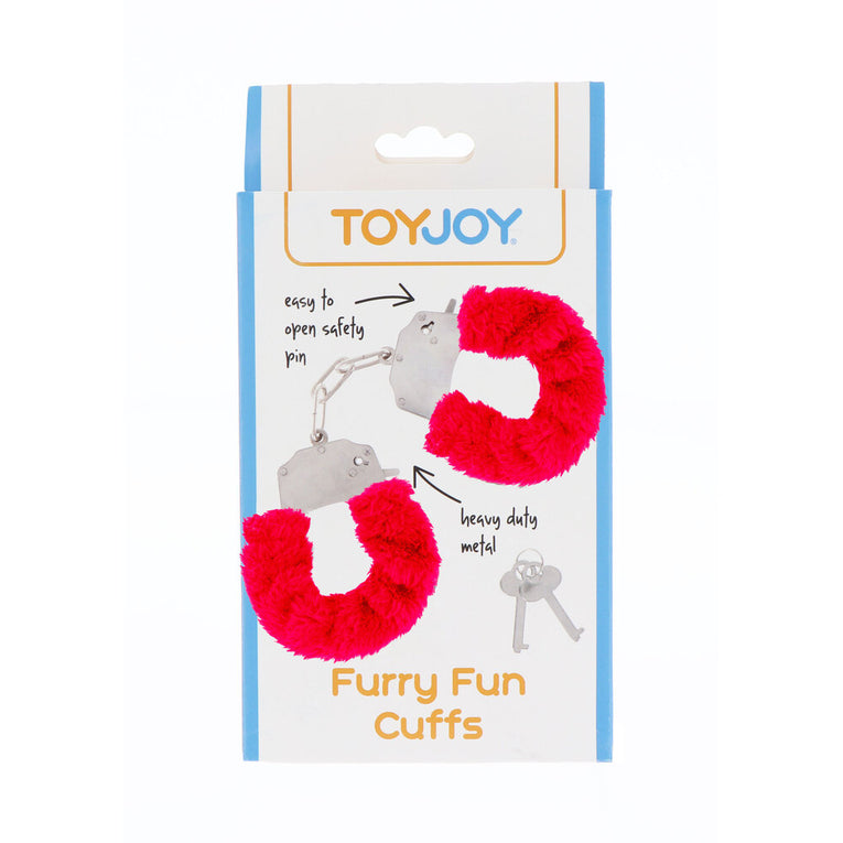 Red Fur Wrist Cuffs by ToyJoy for Playfulness.