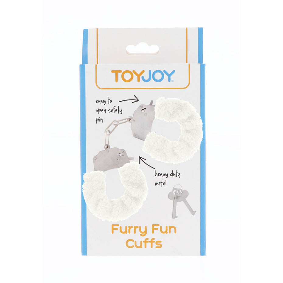 White Furry Wrist Cuffs by ToyJoy.