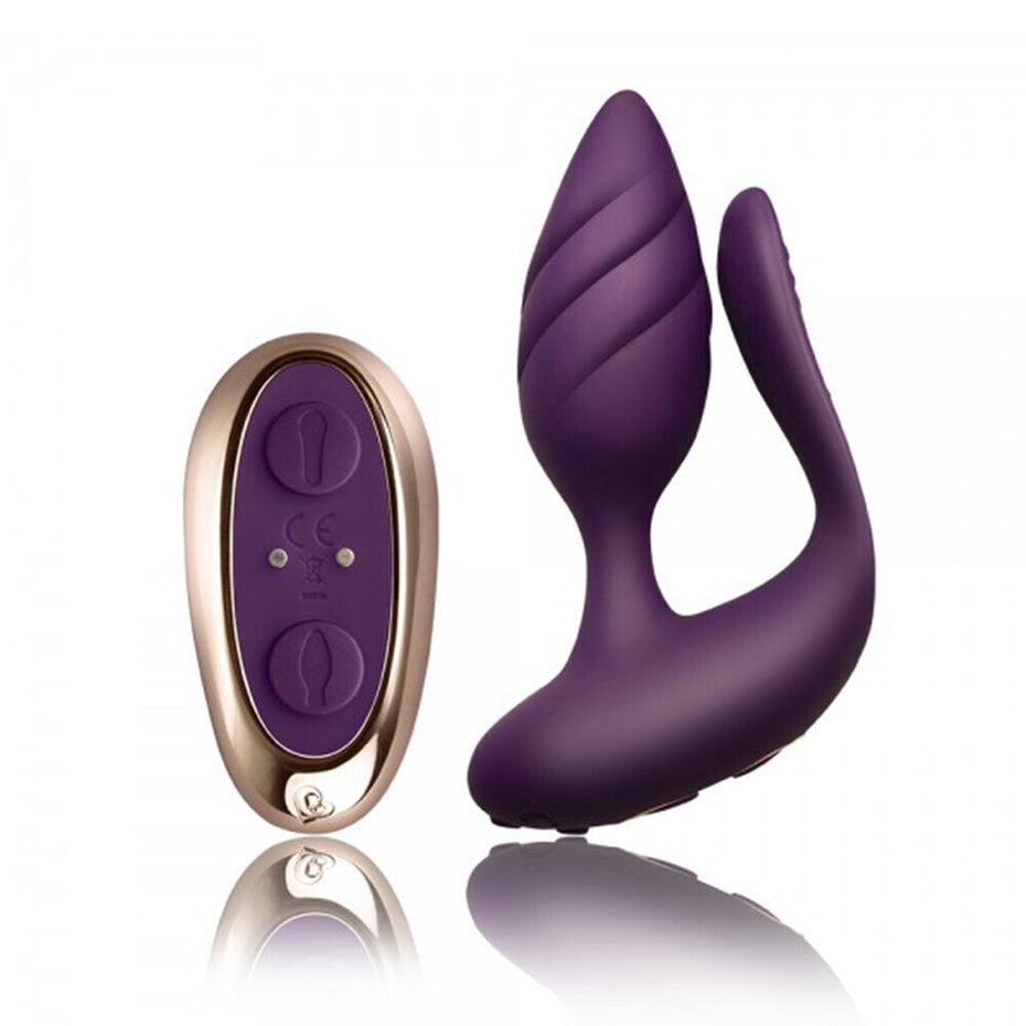 Purple Remote-Controlled Couples Vibrator by Rocks Off Cocktail.