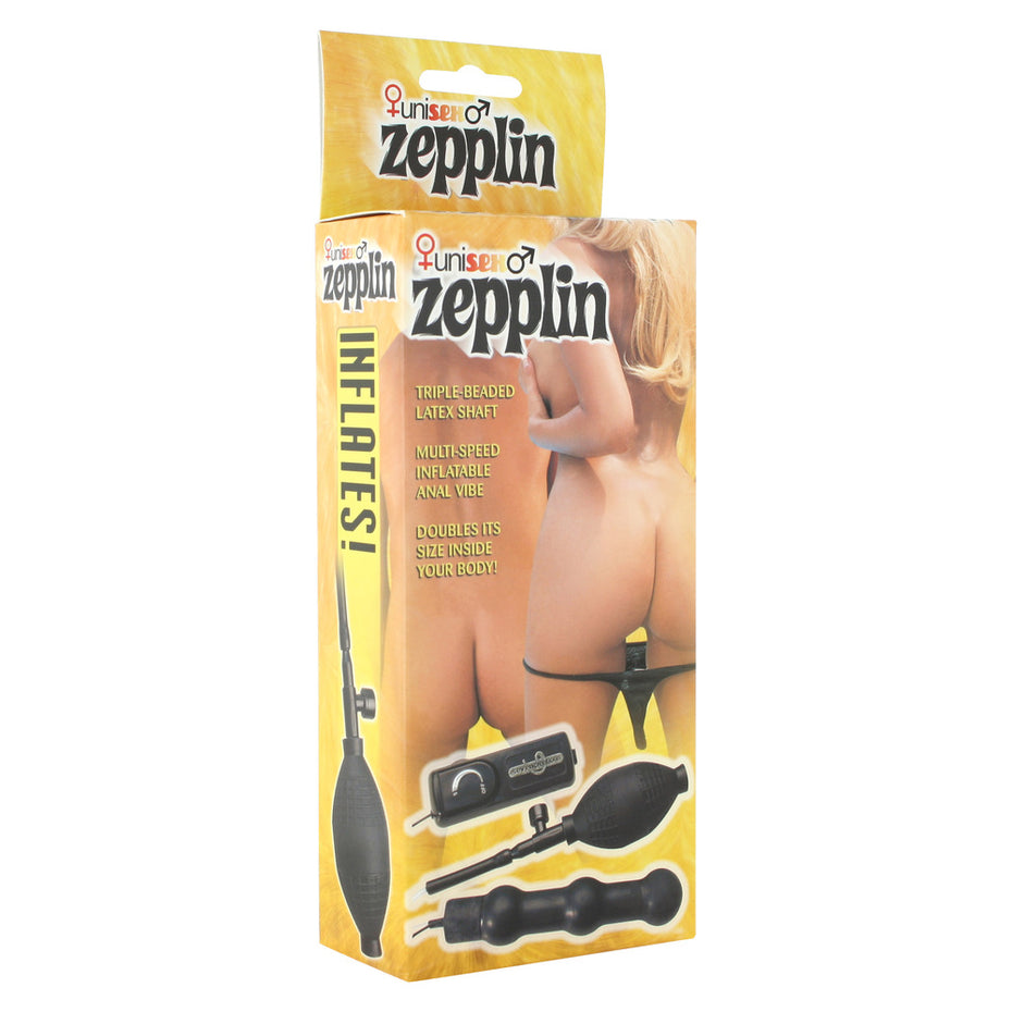 Black Unisex Inflatable Anal Wand with Vibration - Zeppelin