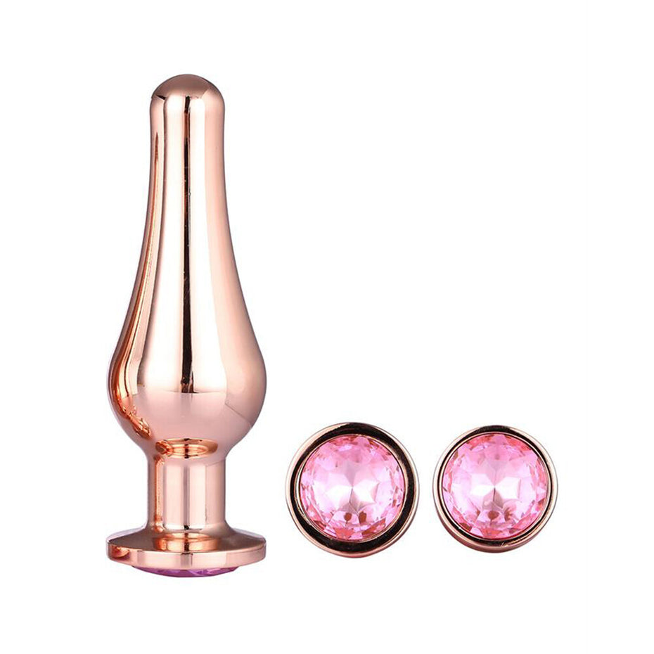 Rose Gold Butt Plug Set for a Shiny Rear Experience.