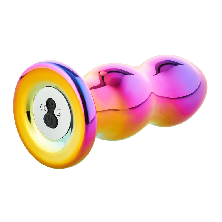 Curved Glass Butt Plug with Remote Control for Glamorous Play.