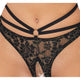 Open Front Shelf Bra and Crotchless String Set