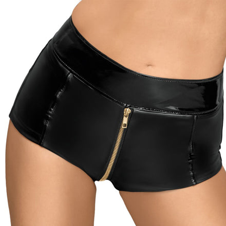 Black Zippered Short Shorts.