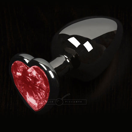 Red Heart Gem Dolce Piccante Graphite Small Anal Plug