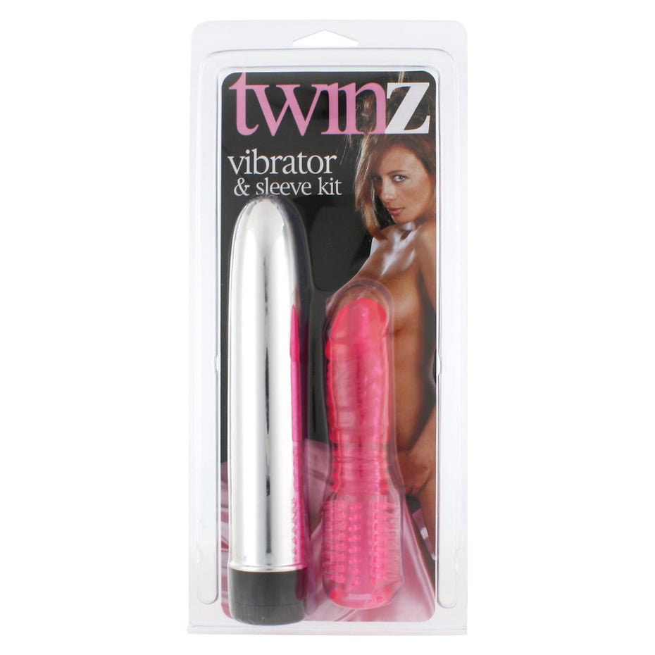 Dual-Action Vibrator Set with Sleeve.