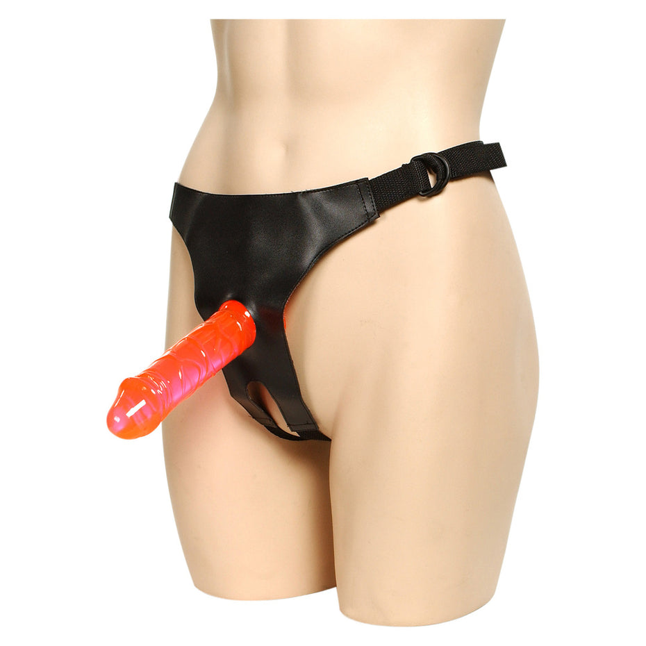 Double-Ended Strap-On Harness with Crotchless Design.