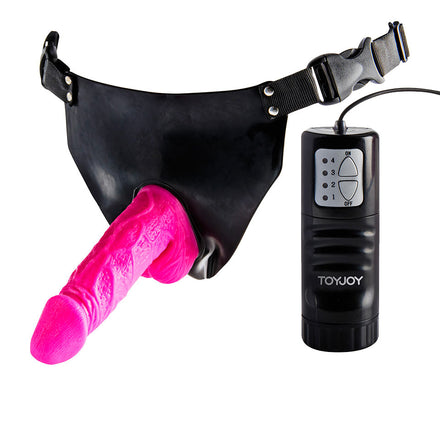 Pink Powergirl Vibrating Strap-On Toy.
