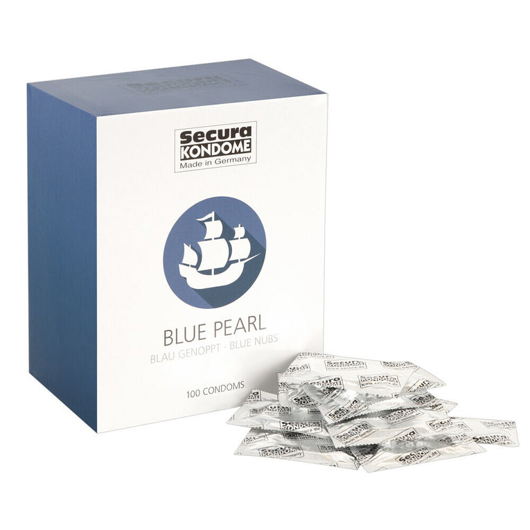 100 x Secura Blue Pearl Condoms.