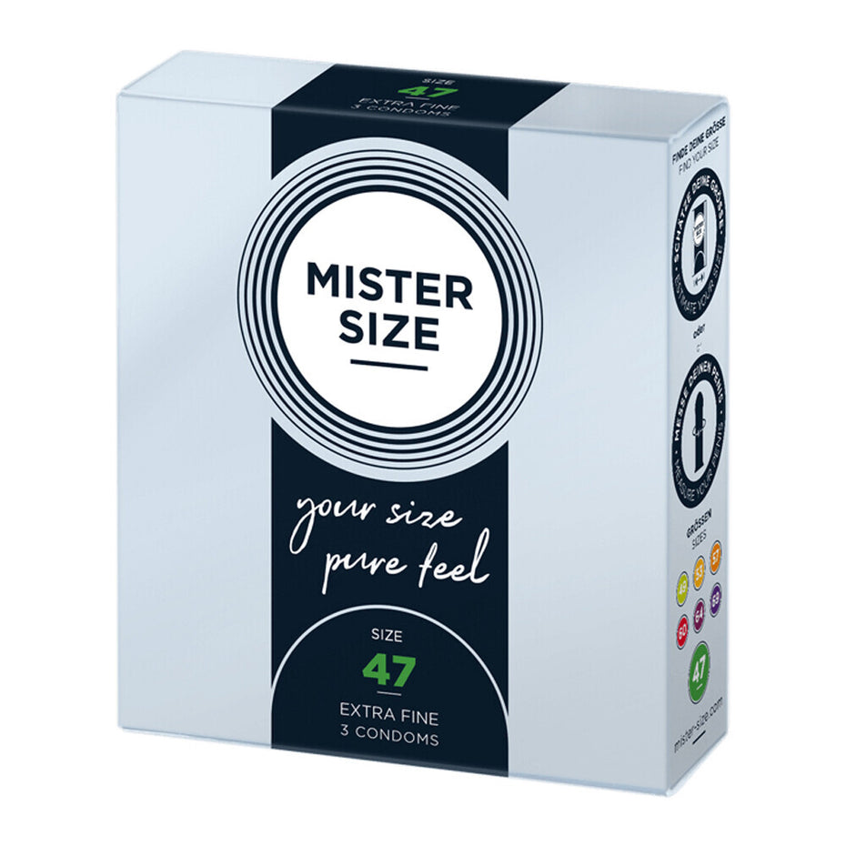 Mister Size 47mm Condoms (3 pack) for Pure Sensation Fit.