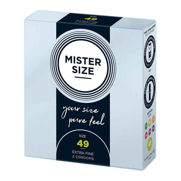 Mister Size 49mm Condoms, Pure Feel, 3 Pack.