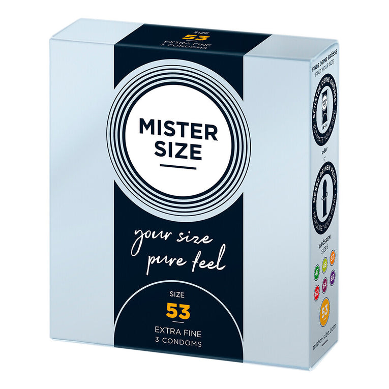 3-Pack Mr. Size 53mm Condoms for a Natural Feel