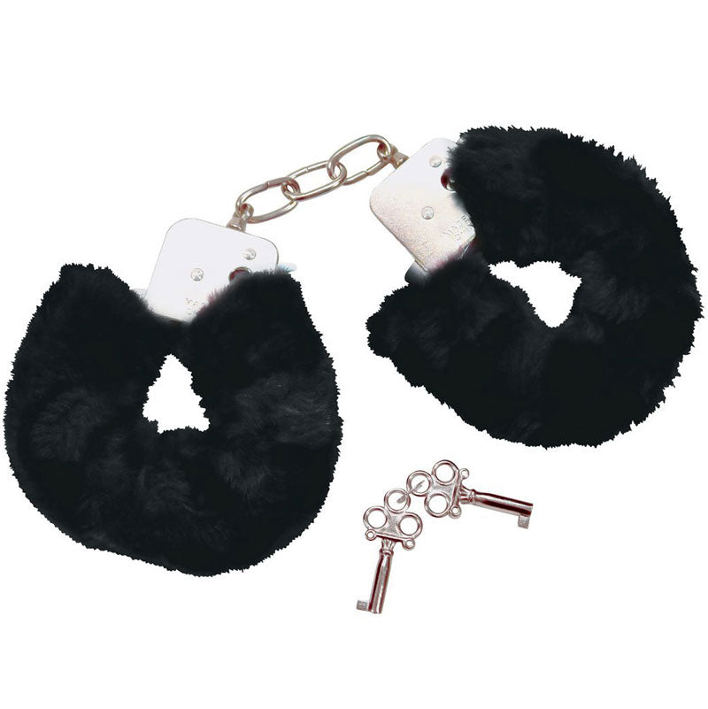 Black Plush Handcuffs by Bad Kitty.