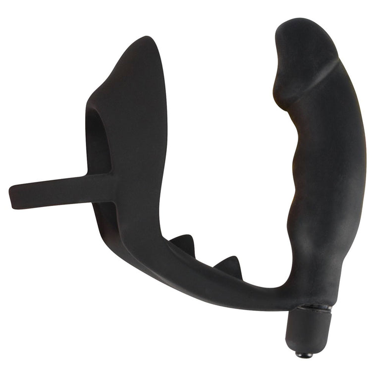 Vibrating Anal Plug with Black Cock Ring