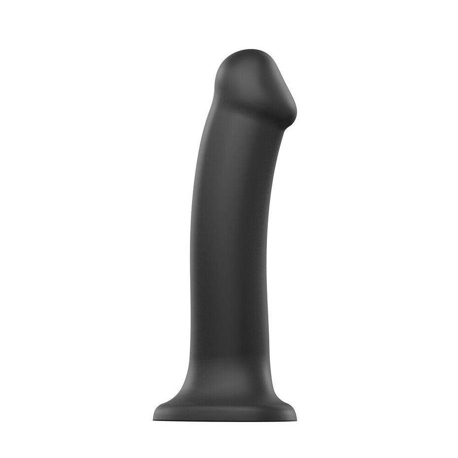Large Bendable Black Silicone Dildo - Strap On Me