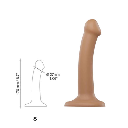 Small Caramel Dual Density Bendable Strap On Dildo by Strap On Me.
