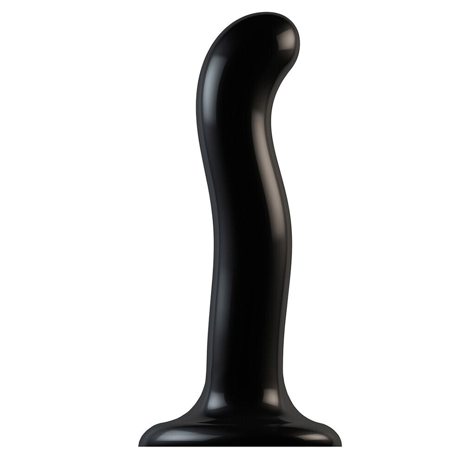 Large Black Prostate and G Spot Curved Dildo by Strap On Me.