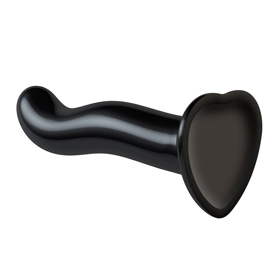 XL Black Strap On Me Curved Dildo for Prostate and G-Spot Stimulation.