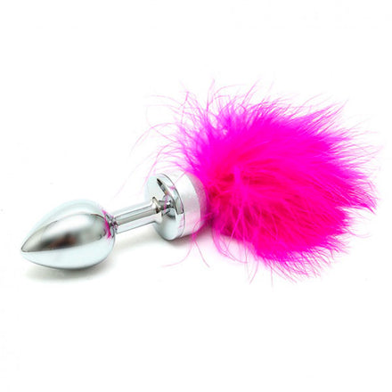 Pink Feathered Small Butt Plug