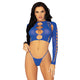 Leg Avenue Crop Top and GString Blue UK 6 to 12