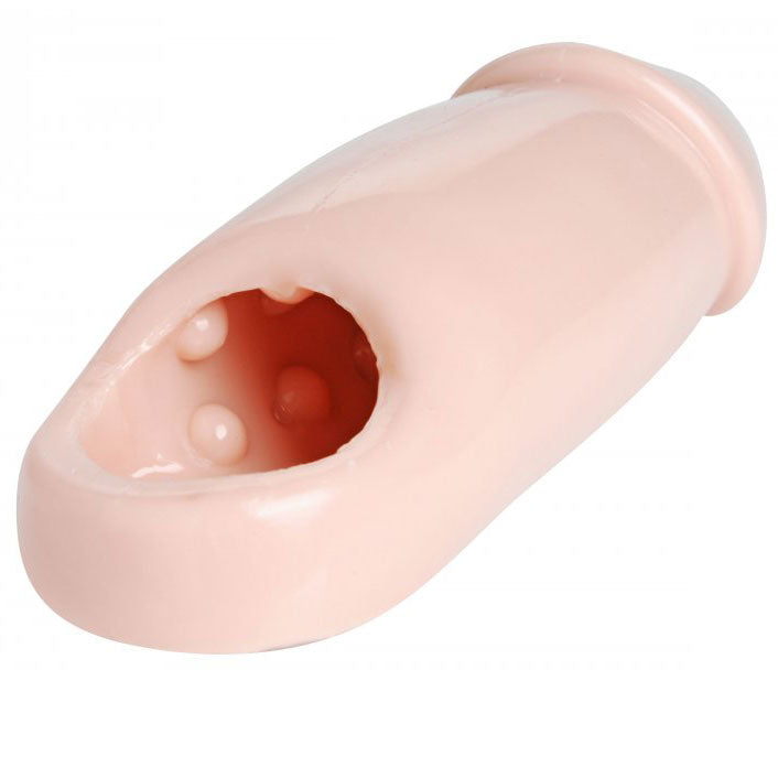 Size Matters Really Ample Wide Penis Enhancer Sheath Flesh