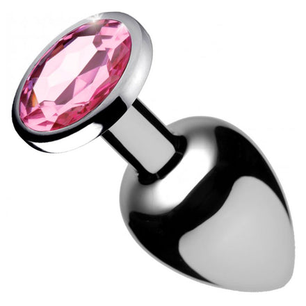 Medium Pink Anal Plug with Gem Accent by Booty Sparks.