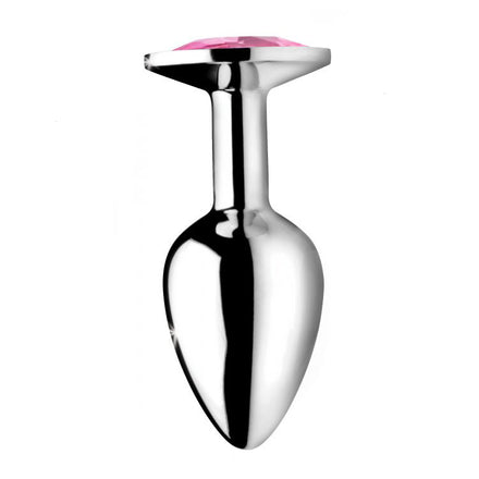 Medium Pink Anal Plug with Gem Accent by Booty Sparks.