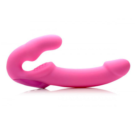 Rechargeable Vibrating Strapless Strap-On with Remote Control.