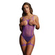 Purple Strappy Teddy with Open Cups by Le Desir - UK Sizes 6 to 14