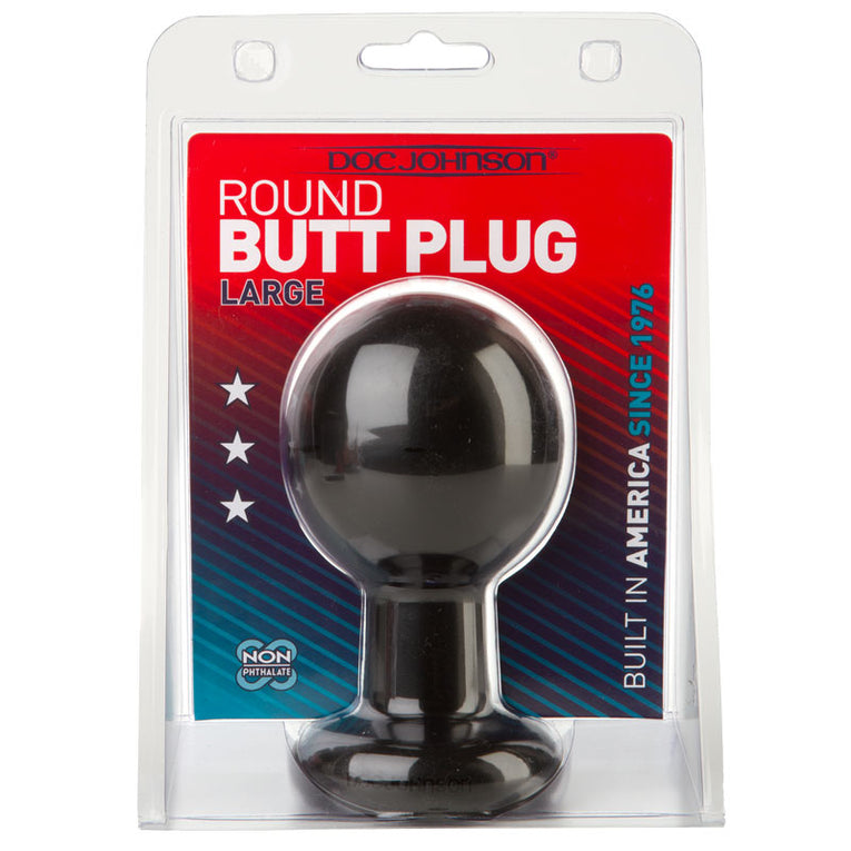 Large Black Round Butt Plug