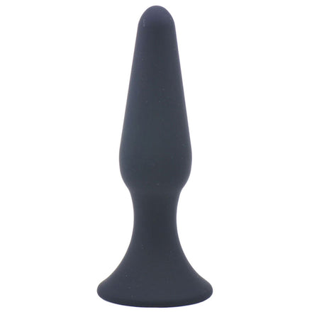 Black Silicone Butt Plug - Medium Size.