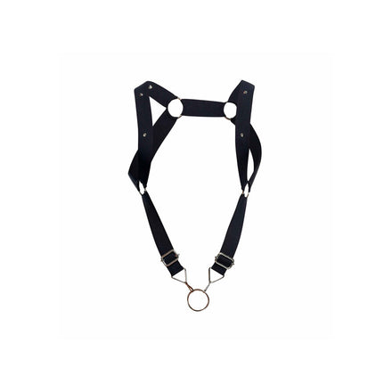 Men's Basic Dungeon Harness with Cockring and Straight Back