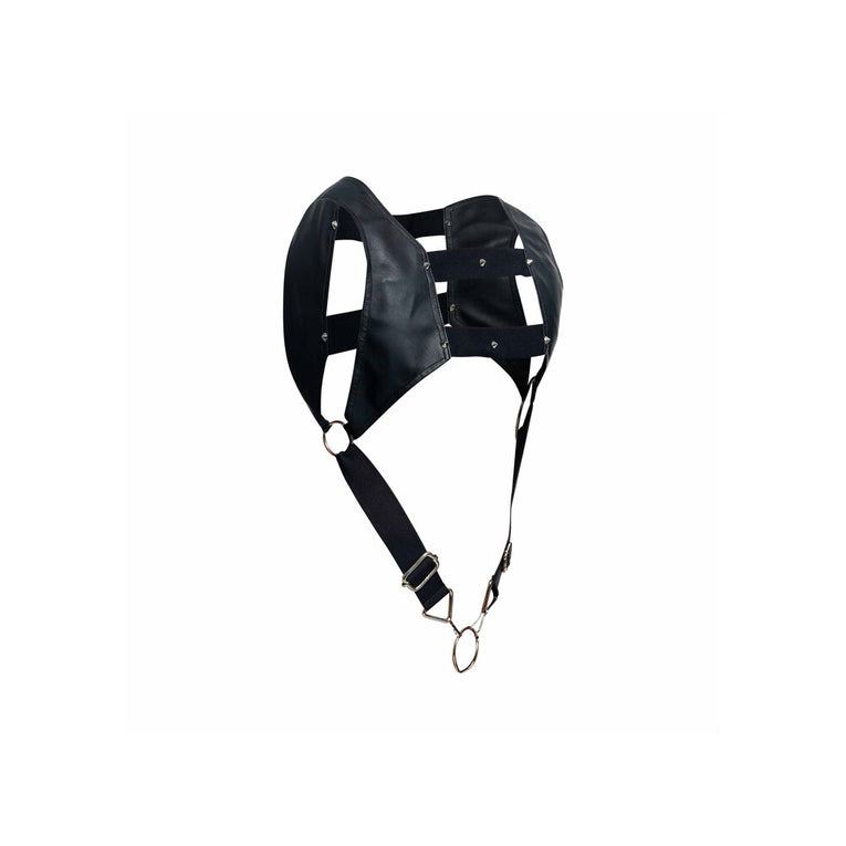 Men's Dungeon Crop Top Cockring Harness by Male Basics.