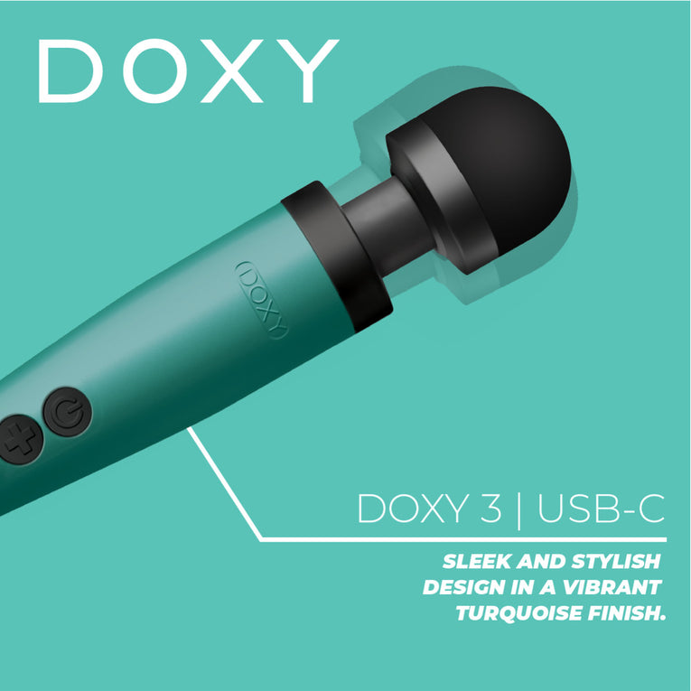 Turquoise Doxy Wand 3, USB Powered